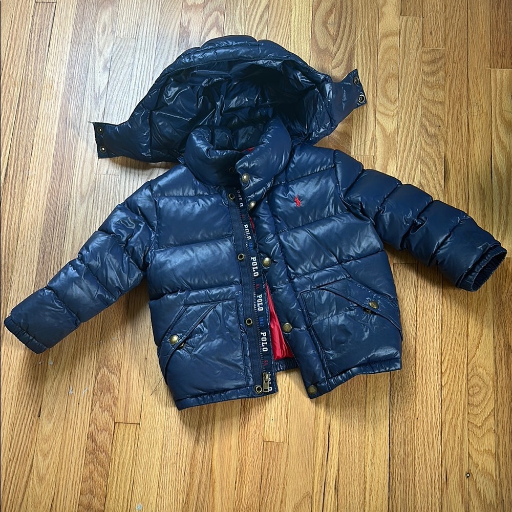 Polo by Ralph Lauren Blue Puffer Jacket Winter Essential